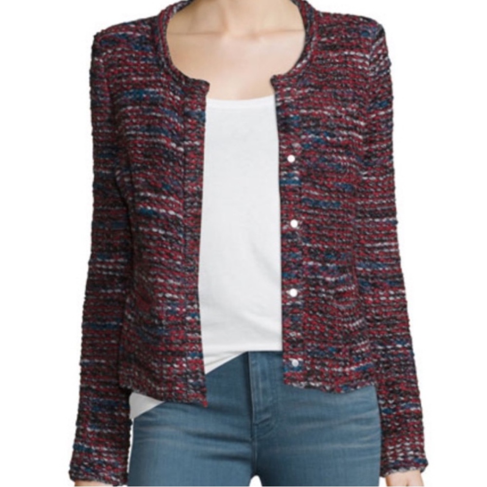 IRO Carene red tweed Boucle jacket Sz38/US 6 New